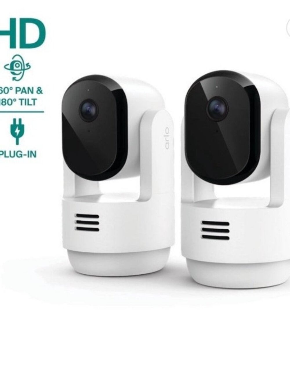 Arlo Essential Indoor Pan Tilt Security Camera 2K (2025 Release) - 2 Cam Set NEW